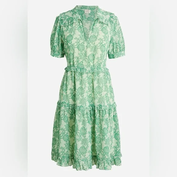 J. Crew Green Lace Midi Dress - Picture 2 of 8